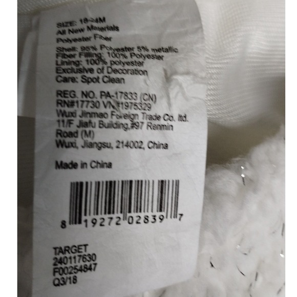 Wondershop Polar Bear Costume 18-24M NWT Plush Winter Christmas‎ Outfit - Picture 5 of 13